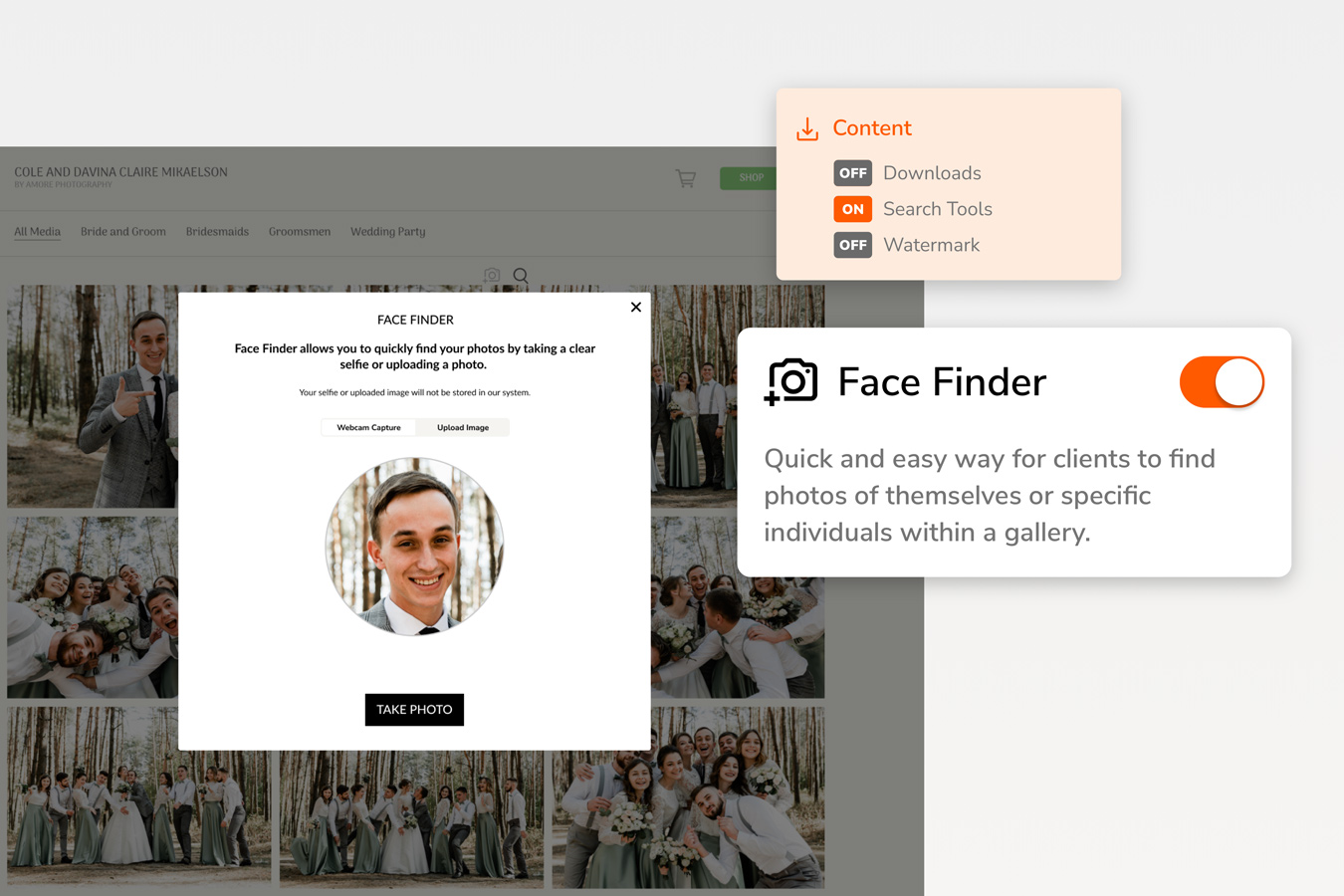 Face Finder: Help clients instantly discover every photo they’re in.