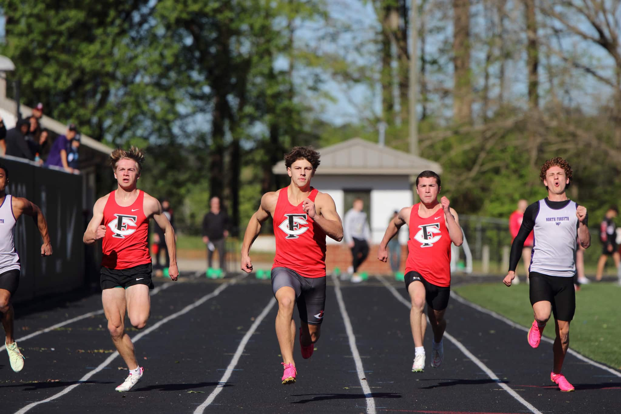 Senior Night at outdoor track and field event photo by Jonathan Leitner