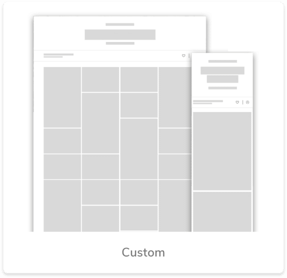 Customizable website layout templates: large grid and smaller social media post design