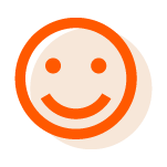 orange icon of smiley face