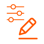 orange icon of filters and edit